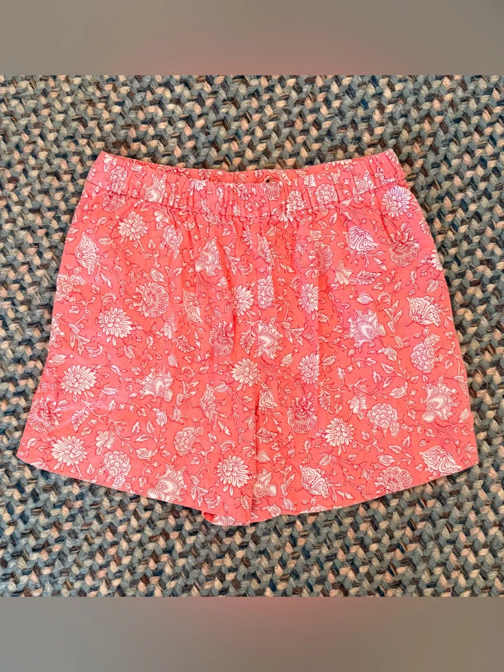 J Crew Linen Cotton Coral Shorts sz 10